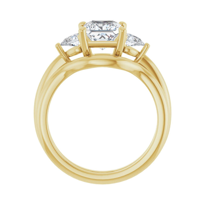 14K Yellow Gold 6 x 6 mm Square 1/4 CTW Lab-Grown Diamond Semi-Set Engagement Ring