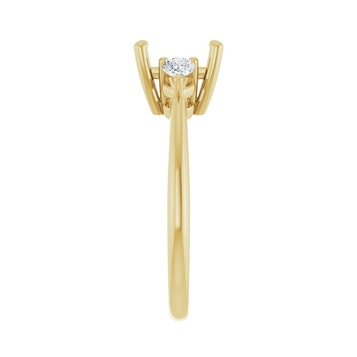 14K Yellow Gold 6.5 x 6.5 mm Square 1/4 CTW Lab-Grown Diamond Semi-Set Engagement Ring