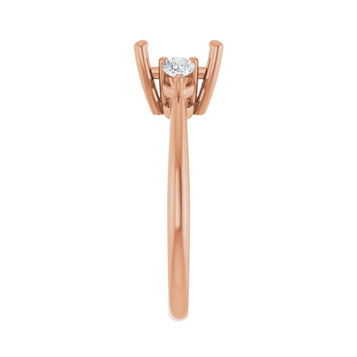 14K Rose Gold 6.5 x 6.5 mm Square 1/4 CTW Lab-Grown Diamond Semi-Set Engagement Ring
