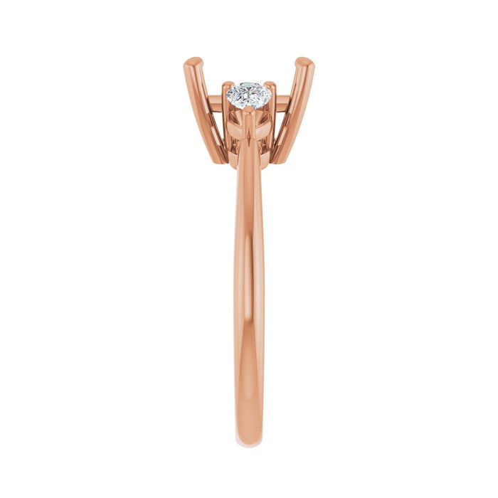 14K Rose Gold 7 x 7 mm Square 1/4 CTW Lab-Grown Diamond Semi-Set Engagement Ring