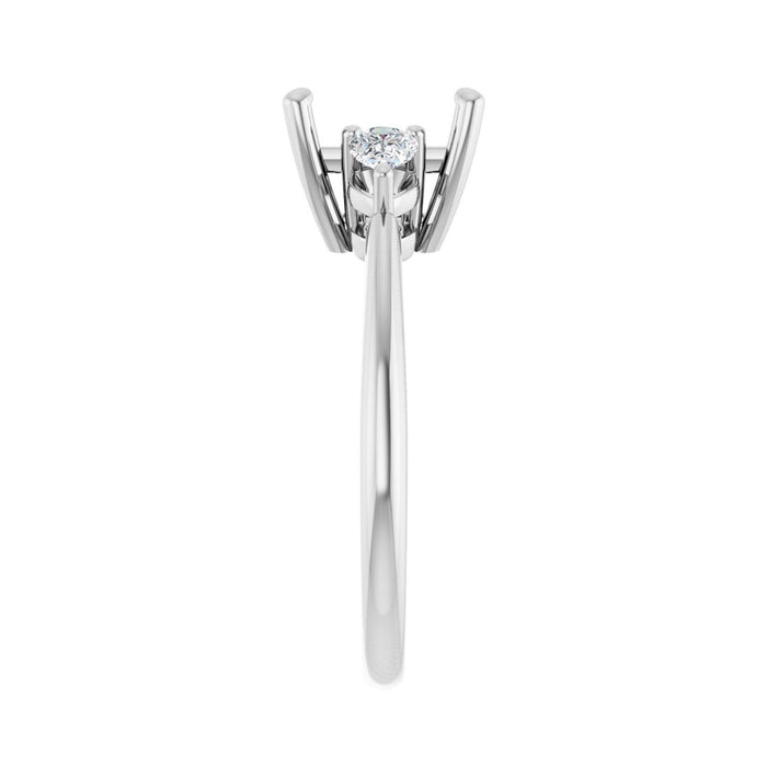 14K White Gold 7 x 7 mm Square 1/4 CTW Lab-Grown Diamond Semi-Set Engagement Ring