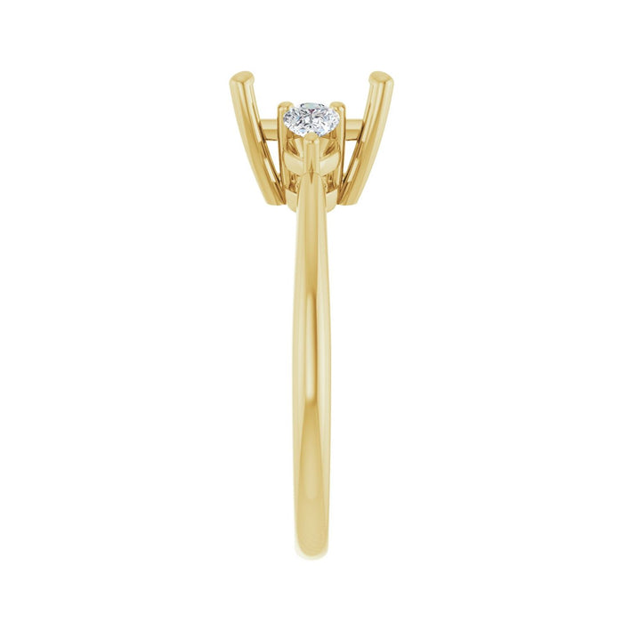 14K Yellow Gold 7 x 7 mm Square 1/4 CTW Lab-Grown Diamond Semi-Set Engagement Ring