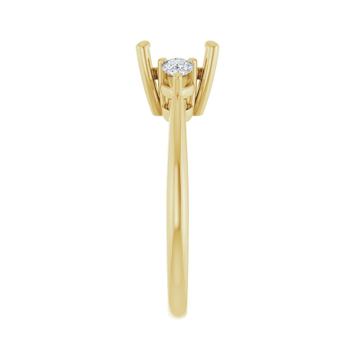 14K Yellow Gold 7 x 7 mm Asscher 1/4 CTW Lab-Grown Diamond Semi-Set Engagement Ring