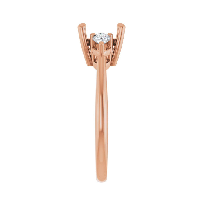 14K Rose Gold 7 x 7 mm Asscher 1/4 CTW Lab-Grown Diamond Semi-Set Engagement Ring