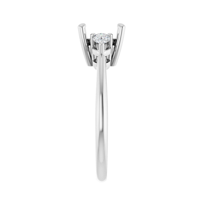 Platinum 7 x 7 mm Asscher 1/4 CTW Lab-Grown Diamond Semi-Set Engagement Ring