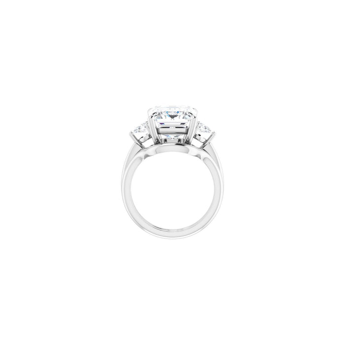 14K White Gold 12 x 10 mm Emerald 1/4 CTW Lab-Grown Diamond Semi-Set Engagement Ring