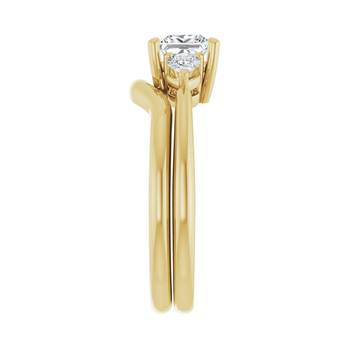 14K Yellow Gold 5 x 5 mm Square 1/4 CTW Lab-Grown Diamond Semi-Set Engagement Ring