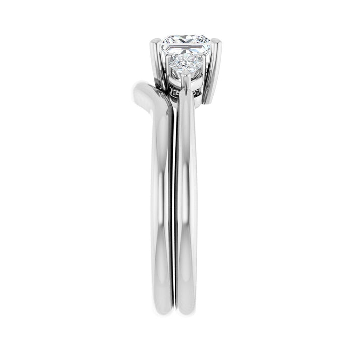 14K White Gold 5 x 5 mm Square 1/4 CTW Lab-Grown Diamond Semi-Set Engagement Ring
