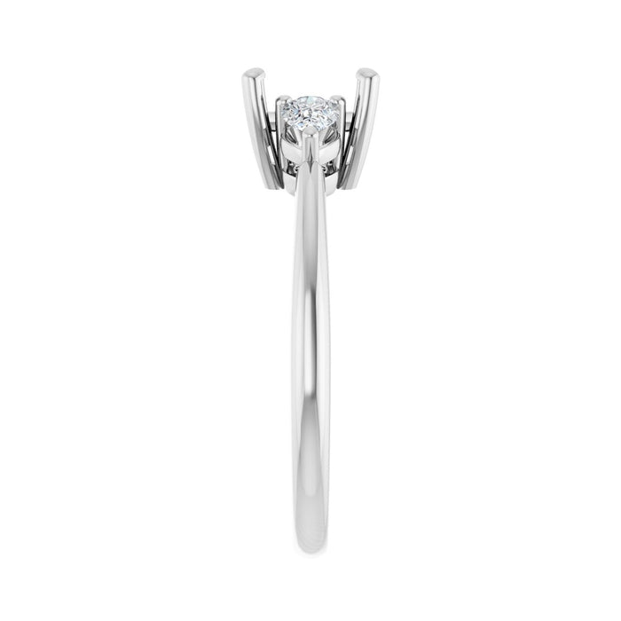 Platinum 5.5 x 5.5 mm Square 1/4 CTW Lab-Grown Diamond Semi-Set Engagement Ring