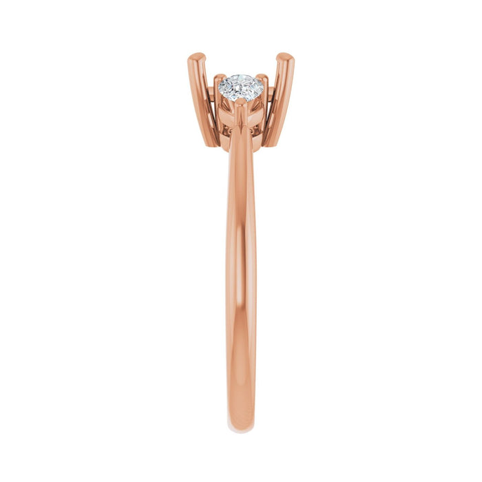 14K Rose Gold 5.5 x 5.5 mm Square 1/4 CTW Lab-Grown Diamond Semi-Set Engagement Ring