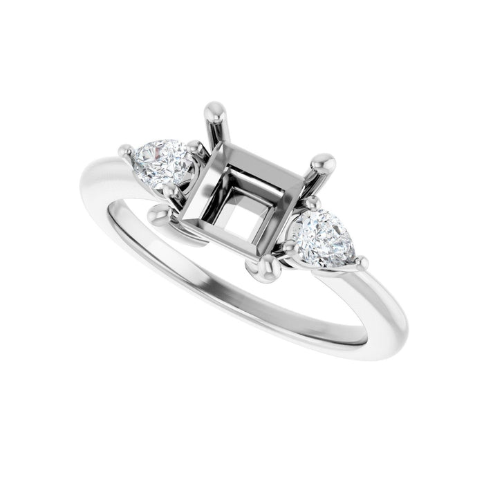 Platinum 6 x 6 mm Square 1/4 CTW Lab-Grown Diamond Semi-Set Engagement Ring