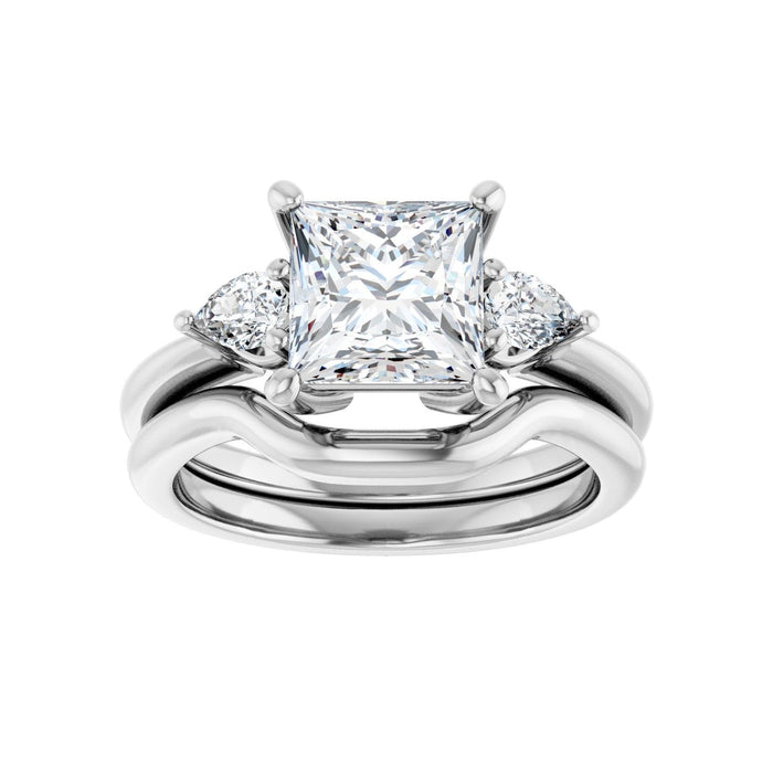 14K White Gold 7 x 7 mm Square 1/4 CTW Lab-Grown Diamond Semi-Set Engagement Ring