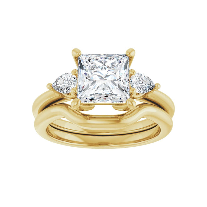 14K Yellow Gold 7 x 7 mm Square 1/4 CTW Lab-Grown Diamond Semi-Set Engagement Ring
