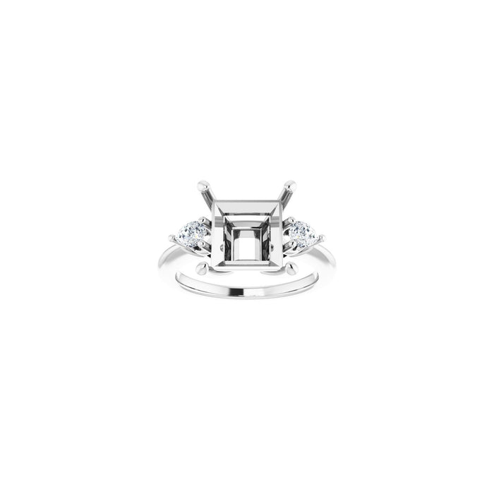 Platinum 9 x 9 mm Square 1/4 CTW Lab-Grown Diamond Semi-Set Engagement Ring