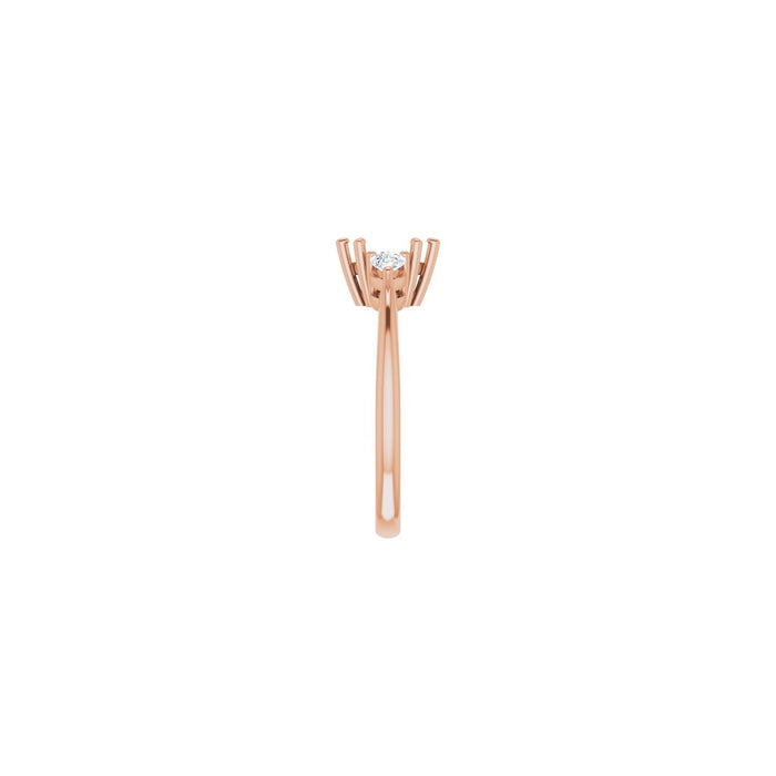 14K Rose Gold 7 x 3.5 mm Marquise 1/4 CTW Lab-Grown Diamond Semi-Set Engagement Ring
