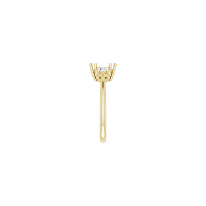 14K Yellow Gold 7 x 3.5 mm Marquise 1/4 CTW Lab-Grown Diamond Semi-Set Engagement Ring