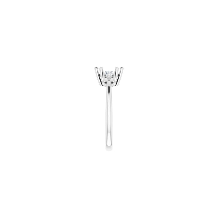 14K White Gold 7 x 3.5 mm Marquise 1/4 CTW Lab-Grown Diamond Semi-Set Engagement Ring
