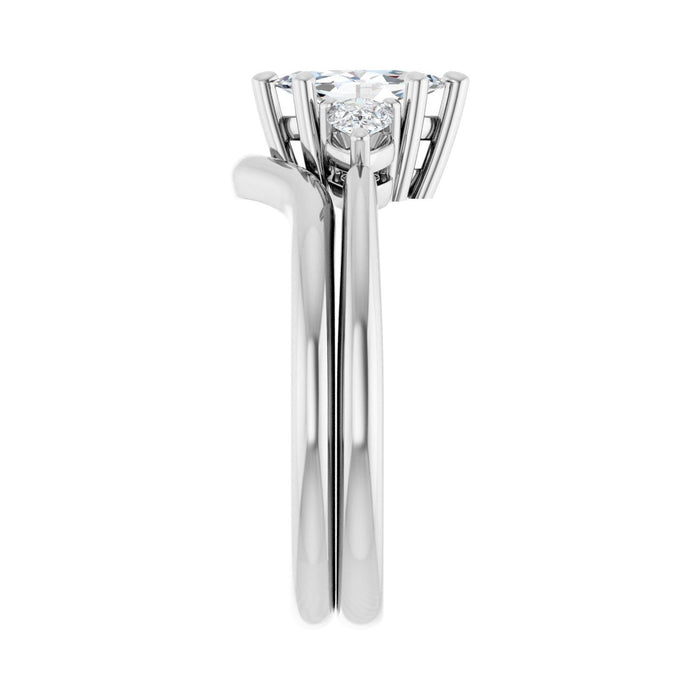 Platinum 8 x 4 mm Marquise 1/4 CTW Lab-Grown Diamond Semi-Set Engagement Ring