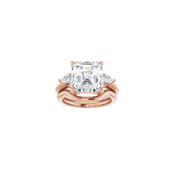 14K Rose Gold 10 x 10 mm Asscher 1/4 CTW Lab-Grown Diamond Semi-Set Engagement Ring