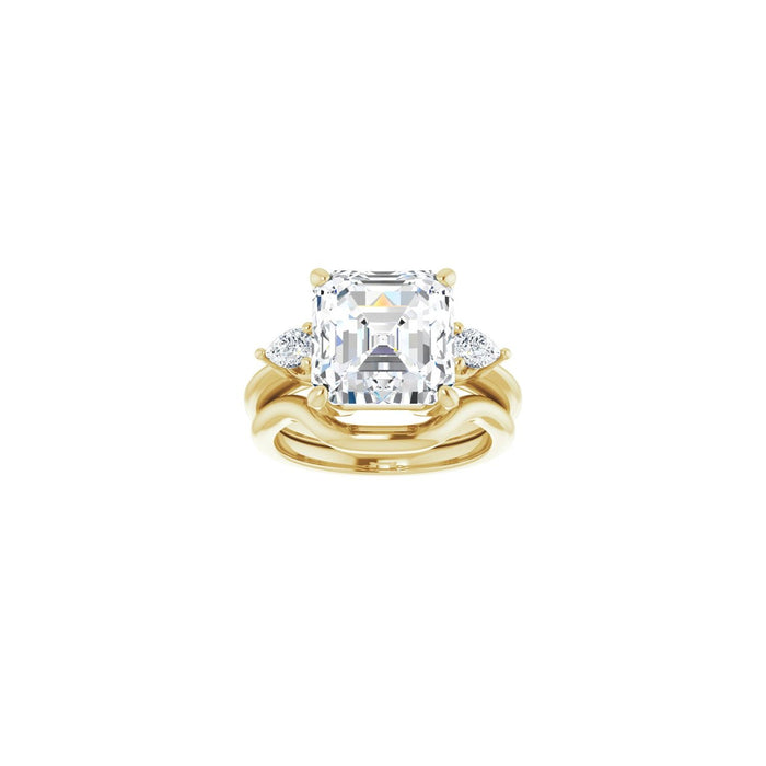 14K Yellow Gold 10 x 10 mm Asscher 1/4 CTW Lab-Grown Diamond Semi-Set Engagement Ring