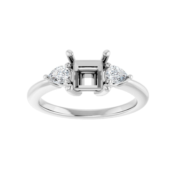 14K White Gold 5.5 x 5.5 mm Square 1/4 CTW Lab-Grown Diamond Semi-Set Engagement Ring