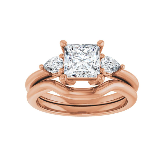 14K Rose Gold 6 x 6 mm Square 1/4 CTW Lab-Grown Diamond Semi-Set Engagement Ring