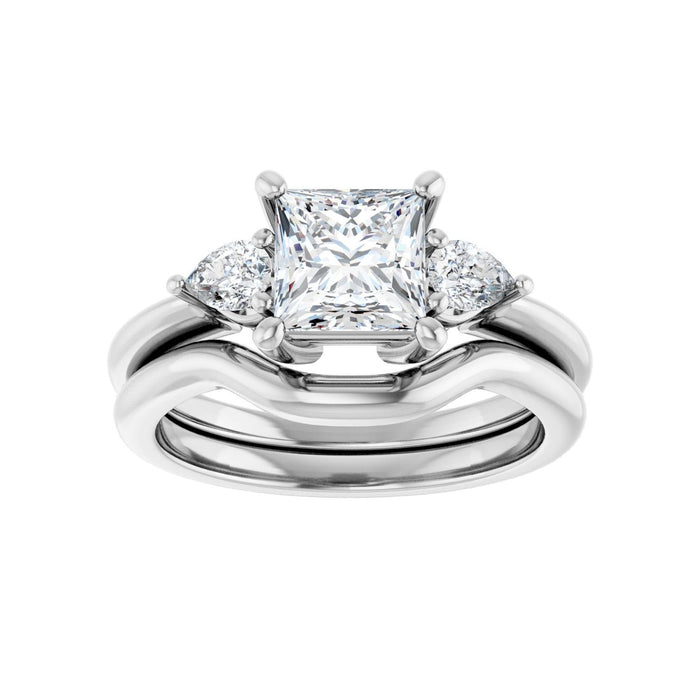 14K White Gold 6 x 6 mm Square 1/4 CTW Lab-Grown Diamond Semi-Set Engagement Ring