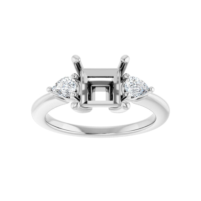 14K White Gold 6.5 x 6.5 mm Square 1/4 CTW Lab-Grown Diamond Semi-Set Engagement Ring