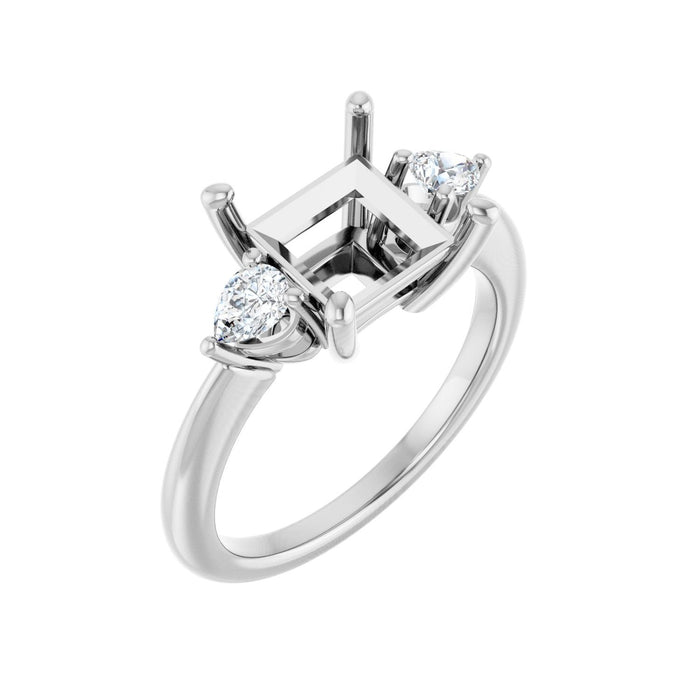 Platinum 7.5 x 7.5 mm Square 1/4 CTW Lab-Grown Diamond Semi-Set Engagement Ring