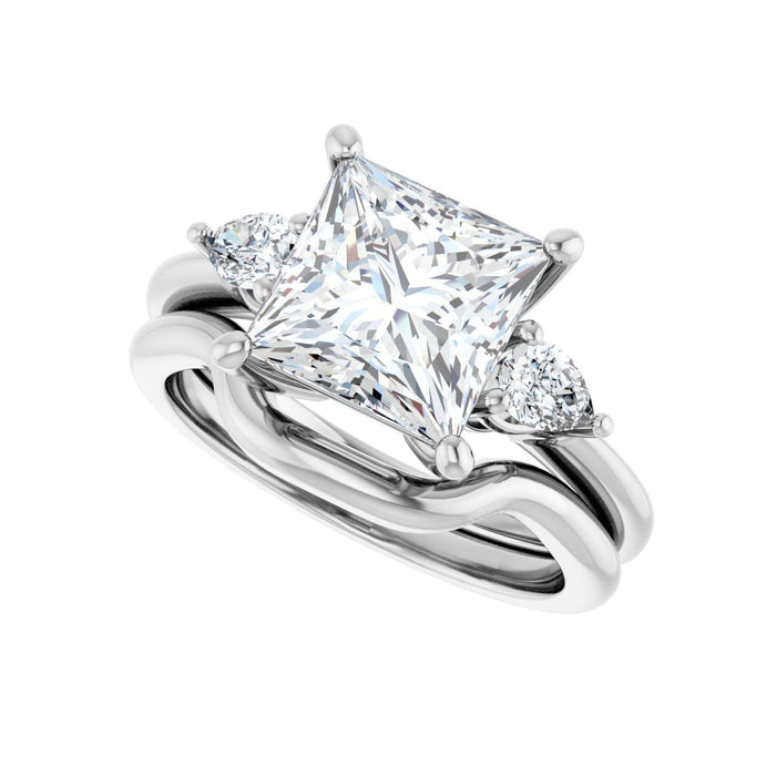 Platinum 8 x 8 mm Square 1/4 CTW Lab-Grown Diamond Semi-Set Engagement Ring