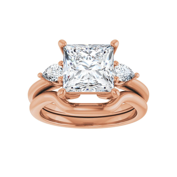 14K Rose Gold 8 x 8 mm Square 1/4 CTW Lab-Grown Diamond Semi-Set Engagement Ring