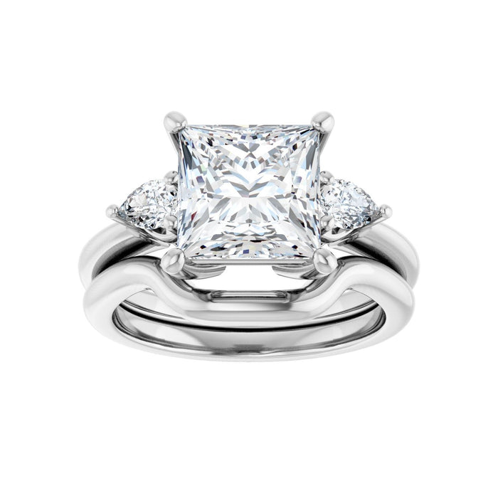 14K White Gold 8 x 8 mm Square 1/4 CTW Lab-Grown Diamond Semi-Set Engagement Ring