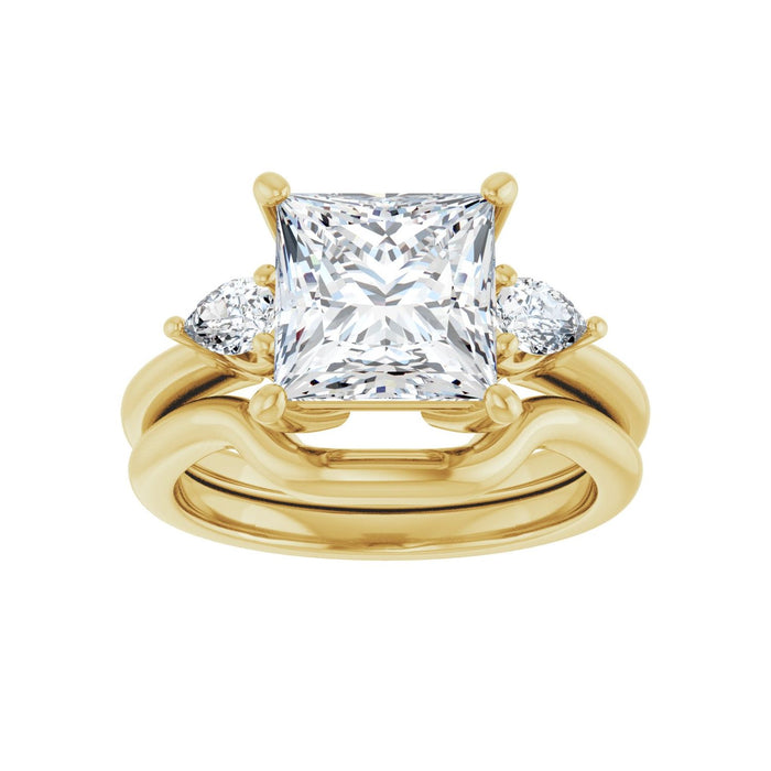 14K Yellow Gold 8 x 8 mm Square 1/4 CTW Lab-Grown Diamond Semi-Set Engagement Ring