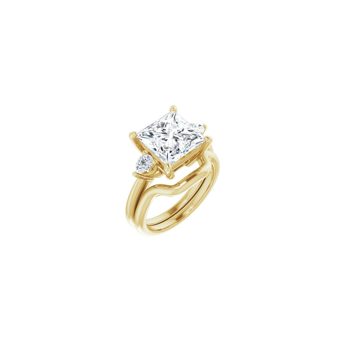 14K Yellow Gold 9 x 9 mm Square 1/4 CTW Lab-Grown Diamond Semi-Set Engagement Ring