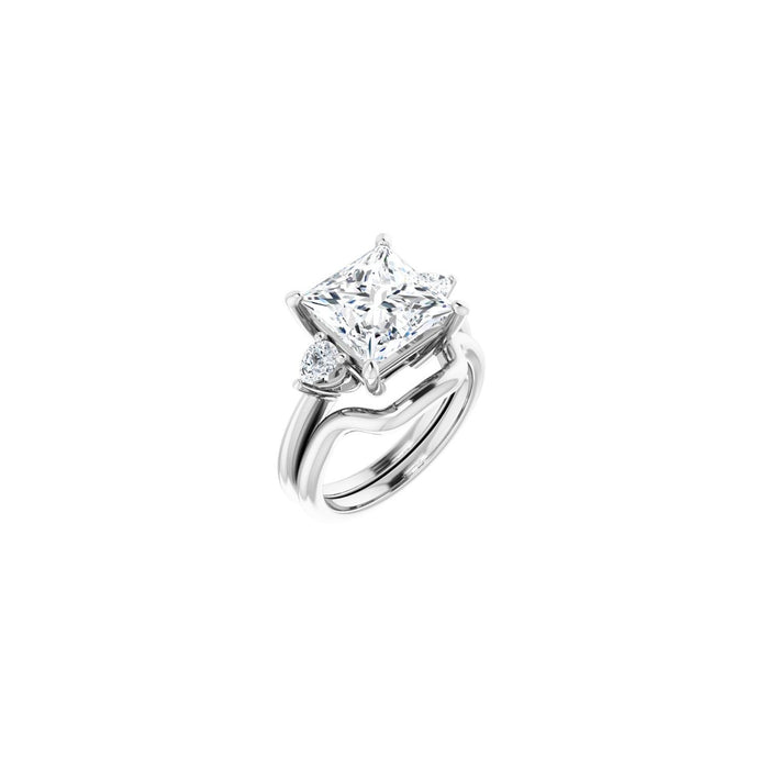 Platinum 9 x 9 mm Square 1/4 CTW Lab-Grown Diamond Semi-Set Engagement Ring