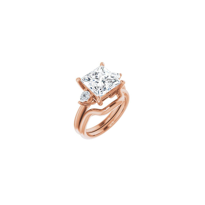 14K Rose Gold 9 x 9 mm Square 1/4 CTW Lab-Grown Diamond Semi-Set Engagement Ring