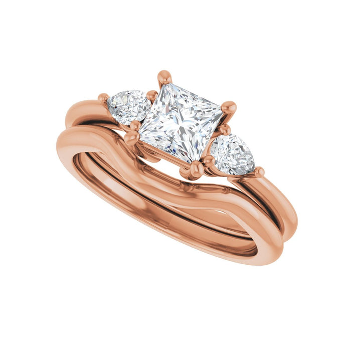 14K Rose Gold 5 x 5 mm Square 1/4 CTW Lab-Grown Diamond Semi-Set Engagement Ring