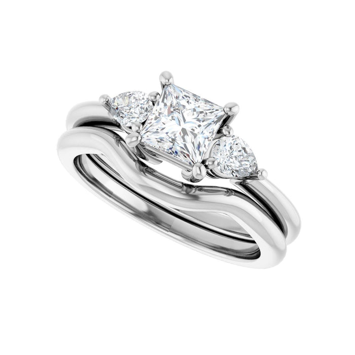 Platinum 5 x 5 mm Square 1/4 CTW Lab-Grown Diamond Semi-Set Engagement Ring