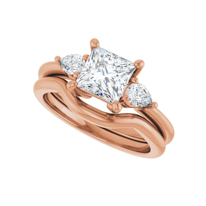 14K Rose Gold 6 x 6 mm Square 1/4 CTW Lab-Grown Diamond Semi-Set Engagement Ring