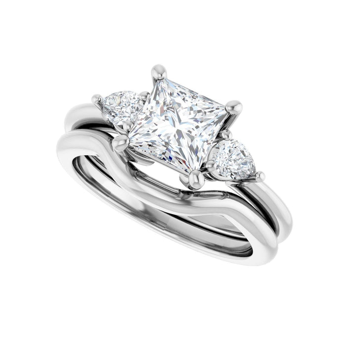 Platinum 6 x 6 mm Square 1/4 CTW Lab-Grown Diamond Semi-Set Engagement Ring