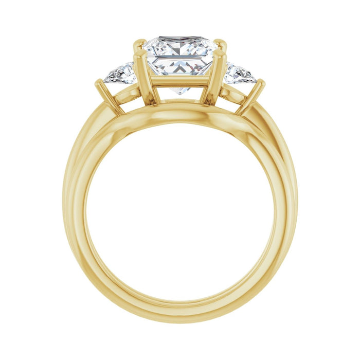 14K Yellow Gold 7 x 7 mm Square 1/4 CTW Lab-Grown Diamond Semi-Set Engagement Ring