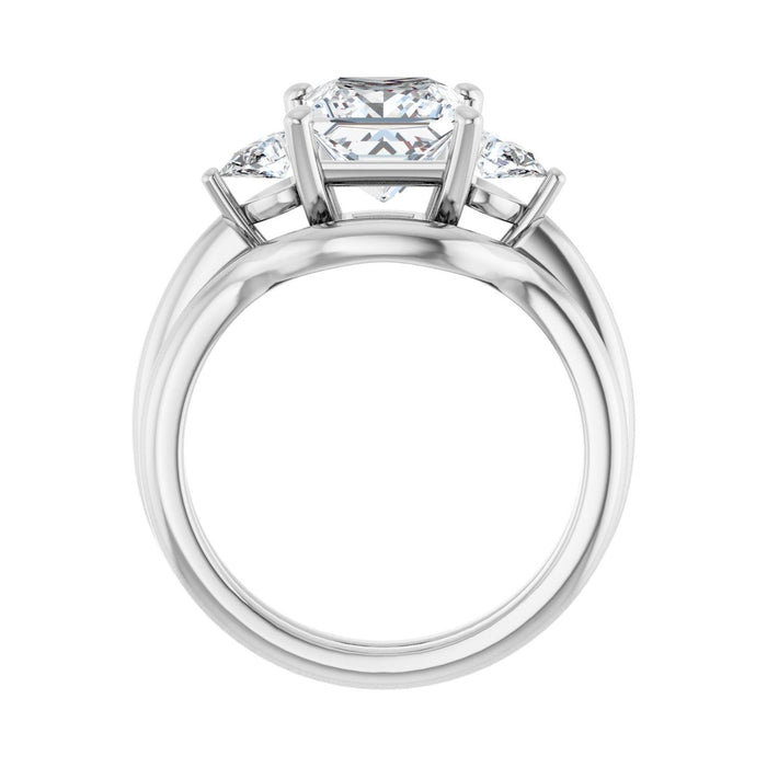 14K White Gold 7 x 7 mm Square 1/4 CTW Lab-Grown Diamond Semi-Set Engagement Ring