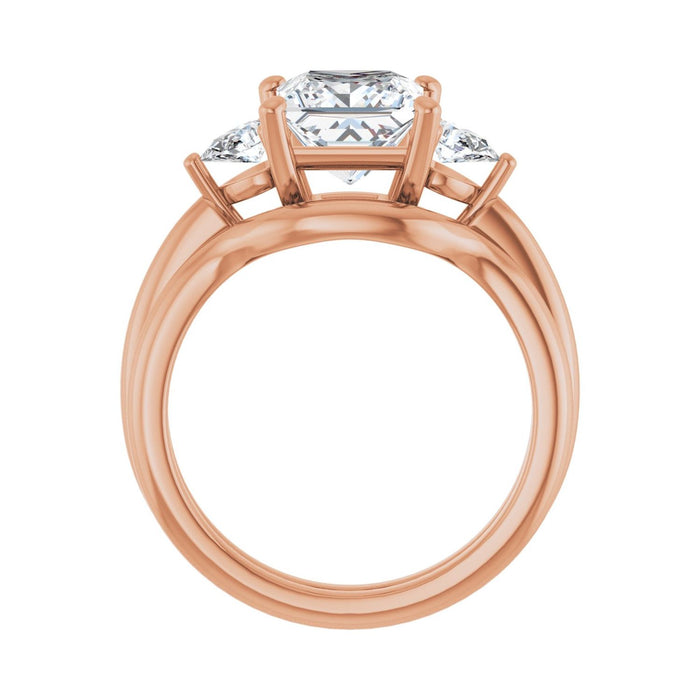14K Rose Gold 7 x 7 mm Square 1/4 CTW Lab-Grown Diamond Semi-Set Engagement Ring