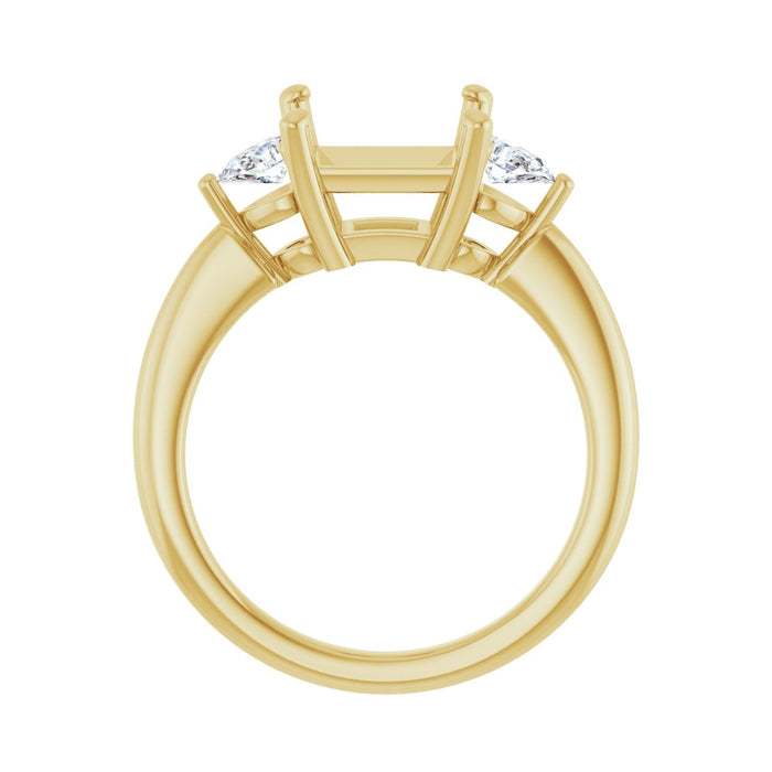 14K Yellow Gold 7.5 x 7.5 mm Square 1/4 CTW Lab-Grown Diamond Semi-Set Engagement Ring