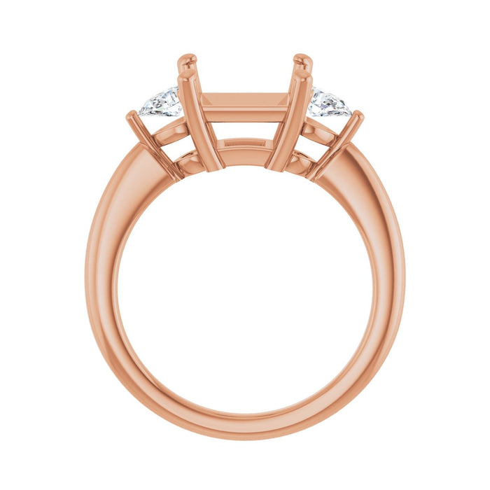 14K Rose Gold 7.5 x 7.5 mm Square 1/4 CTW Lab-Grown Diamond Semi-Set Engagement Ring