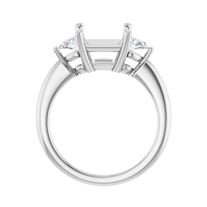 14K White Gold 7.5 x 7.5 mm Square 1/4 CTW Lab-Grown Diamond Semi-Set Engagement Ring
