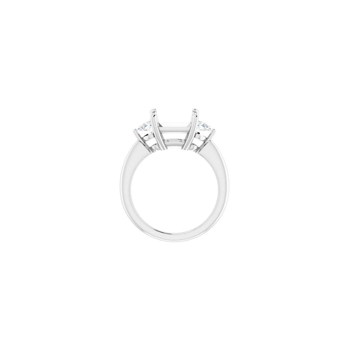 Platinum 8 x 8 mm Square 1/4 CTW Lab-Grown Diamond Semi-Set Engagement Ring