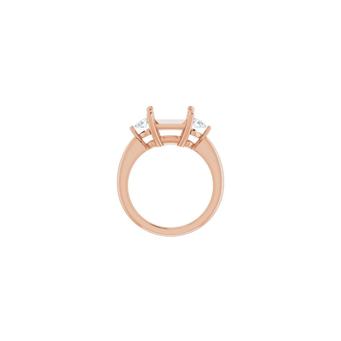 14K Rose Gold 8 x 8 mm Square 1/4 CTW Lab-Grown Diamond Semi-Set Engagement Ring
