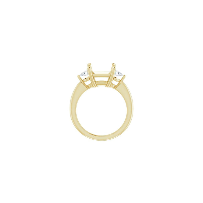 14K Yellow Gold 8 x 8 mm Square 1/4 CTW Lab-Grown Diamond Semi-Set Engagement Ring