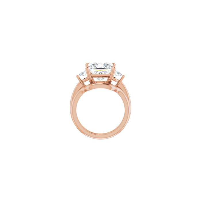 14K Rose Gold 9 x 9 mm Square 1/4 CTW Lab-Grown Diamond Semi-Set Engagement Ring
